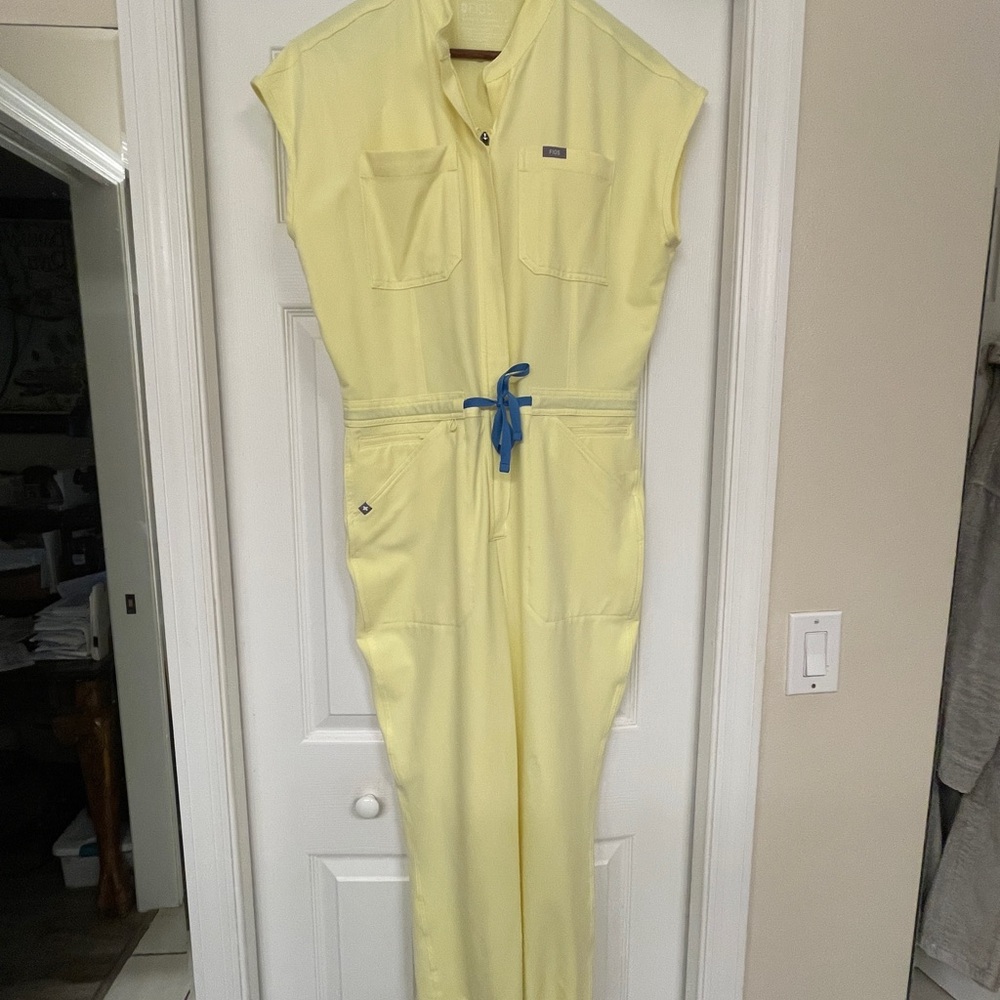 FigJumpsuit with Blue Accents